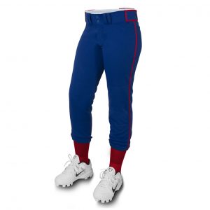 custom blue with red line softball pant