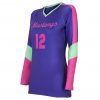 custom blue pink volleyball jersey