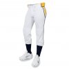 custom white with yellow line softball pant
