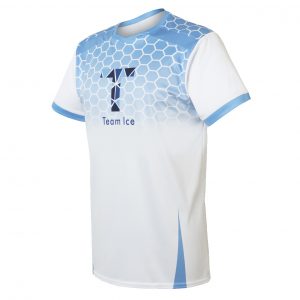 custom light blue and white eSports jersey