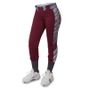 Maroon softball pants with side trim