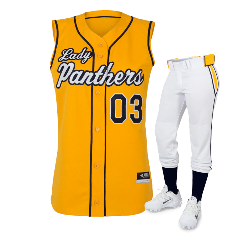 Classic Yellow softball uniform