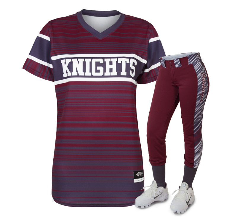 Maroon Classic Softball jersey and pant