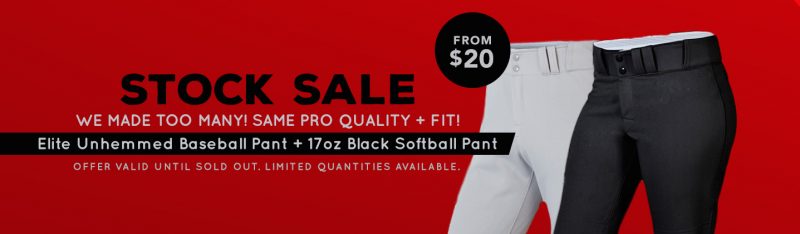Stock Sale Elite Unhemmed Baseball Pant