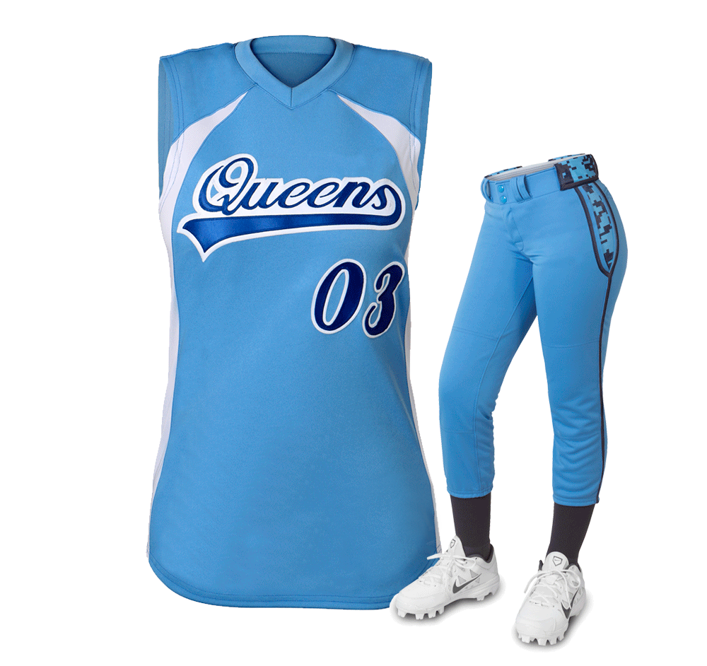 blue softball jersey